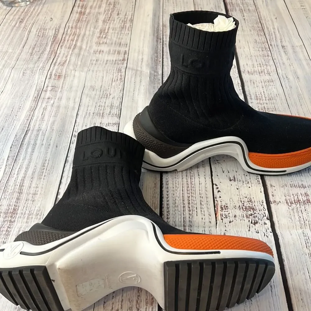 #LOUIS VUITTON Stretch Textile Sneaker Boots 40